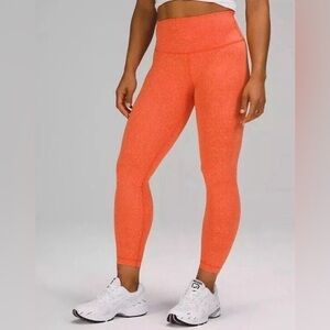 Lululemon Wunder Train High Rise Tight Crunch Warm Coral